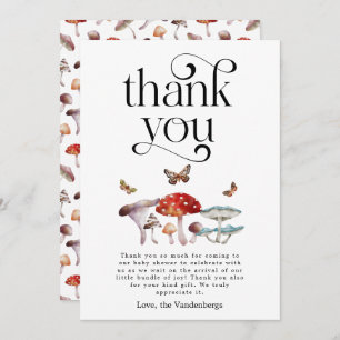 Rustic Mushroom Baby Shower Thank You Card