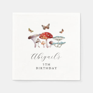 Rustic Mushroom Birthday Party Napkin