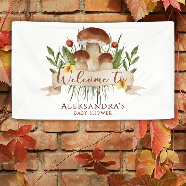 Rustic Mushroom Fall Baby Shower Welcome Sign (Creator Uploaded)