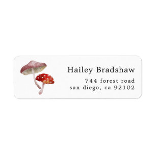 Rustic Mushroom Return Address Label