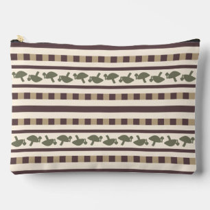 Rustic Mushroom Stripe Pattern Accessory Pouch