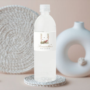 Rustic Mushroom Woodland Baby Shower Water Bottle Label