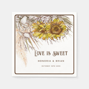 Rustic Mustard Sunflower Napkin