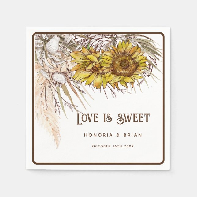 Rustic Mustard Sunflower Napkin (Front)