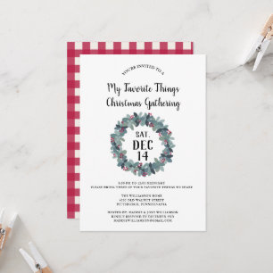 Rustic My Favourite Things Christmas Party  Invitation