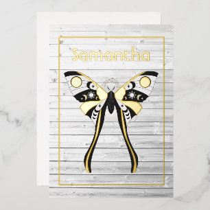 Rustic Mystical Celestial Gold and Silver Moth