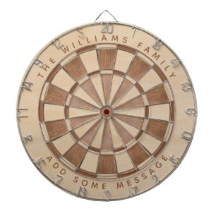 Rustic Name Message Brown Wood Classic  Dartboard