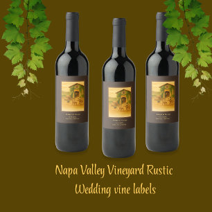 Rustic Napa Valley Vineyard Wedding Wine Label