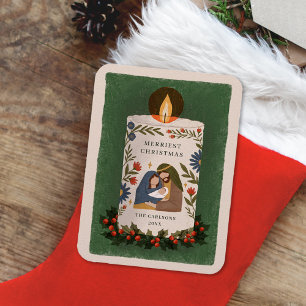 Rustic Nativity Christian Christmas Magnet