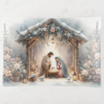 Rustic Nativity Scene with Winter Florals Trinket Trays<br><div class="desc">This serene nativity scene captures the peaceful beauty of the Holy Family beneath a rustic wooden stable, gently lit by lanterns and surrounded by soft snowfall. The design features Mary, Joseph, and baby Jesus in a warm, reverent moment, accentuated by delicate winter florals, snow-covered pine branches, and glowing string lights....</div>
