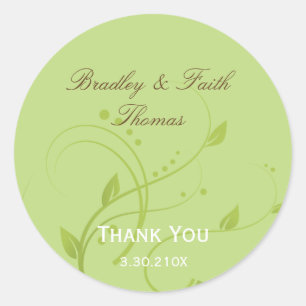 Rustic Natural Paisley Floral Wedding Favour Classic Round Sticker