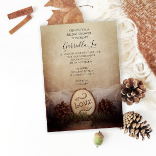 Rustic Natural Pines Woods Bridal Shower Invitation
