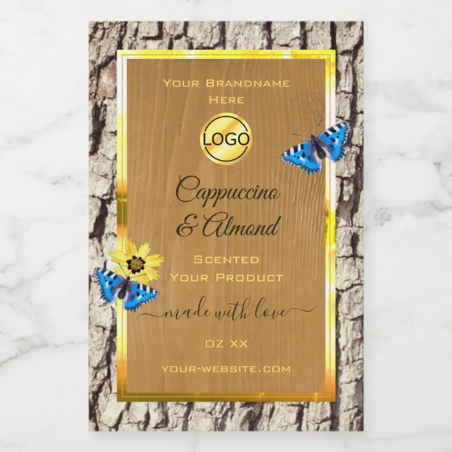 Rustic Natural Tree Bark Grain Product Labels Logo (Single Label)