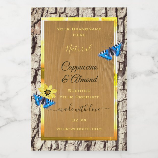 Rustic Natural Tree Bark Wood Grain Product Labels (Single Label)