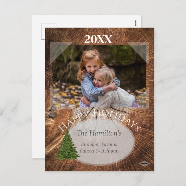 Rustic Naturalist Holiday Post Card HAMbyWG (Front/Back)