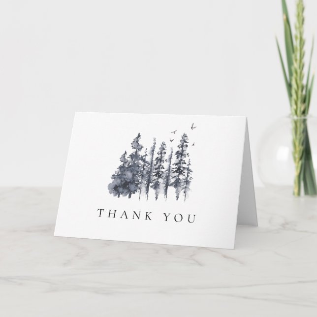 Rustic Nature Forest Scene Thank You Card (Front)