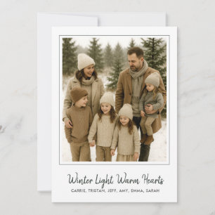 Rustic Nature Holiday Family Photo Card
