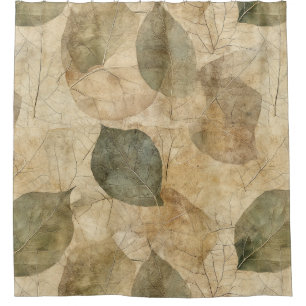 Rustic Nature-Inspired Leaf - Botanical Art (6) Shower Curtain