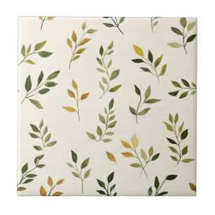 Rustic Nature-Inspired Leaf - Botanical Art (7) Ceramic Tile