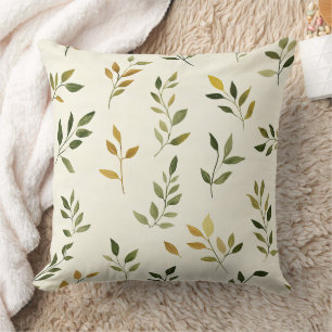 Rustic Nature-Inspired Leaf - Botanical Art (7) Cushion