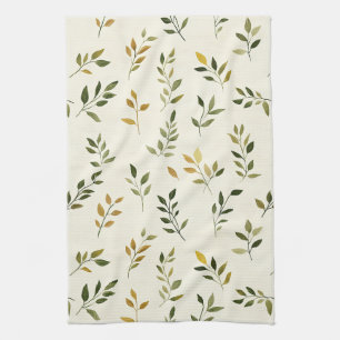 Rustic Nature-Inspired Leaf - Botanical Art (7) Tea Towel
