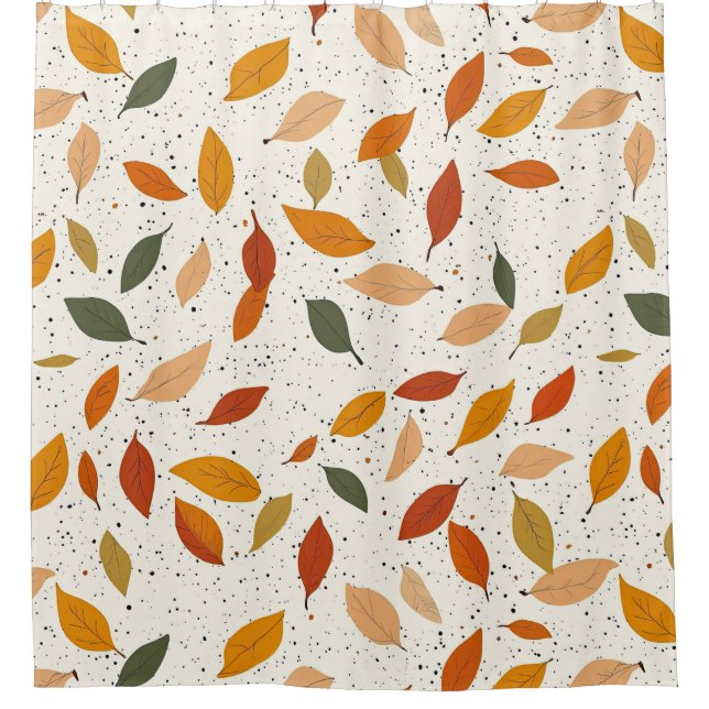 Rustic Nature-Inspired Leaf - Botanical Art Shower Curtain (Front)