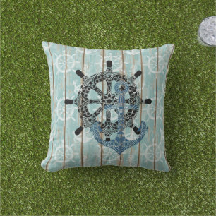 Rustic Nautical Anchor  Cushion
