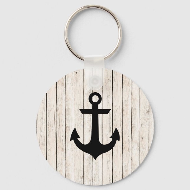Rustic Nautical Anchor Key Ring (Front)