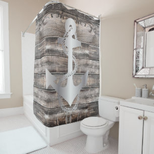 rustic nautical ANCHOR   Shower Curtain