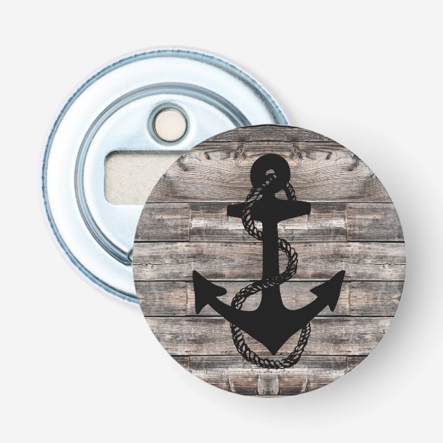 rustic nautical background with ANCHOR | Bottle Opener (Front)