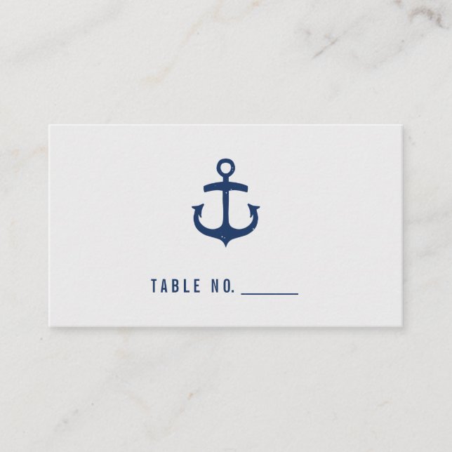 Rustic Nautical Guest Escort Cards / Navy (Front)