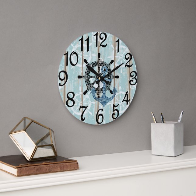 Rustic Nautical   Large Clock (Office)