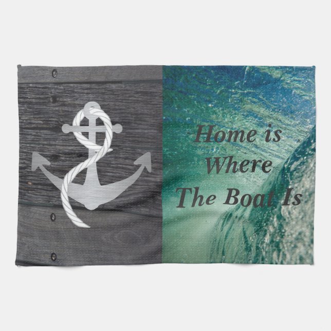 Rustic Nautical Sailing Towel (Horizontal)