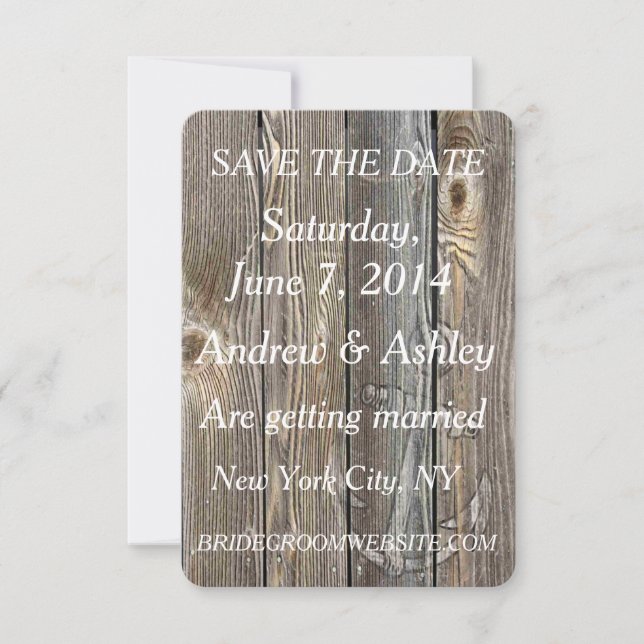 Rustic Nautical Theme/Beach Wedding save the date (Front)