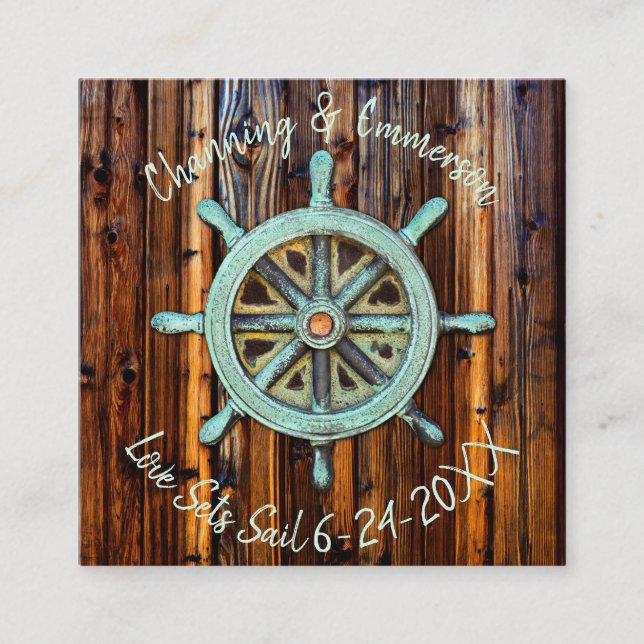 Rustic Nautical Wedding or Engagement Enclosure Card (Front)
