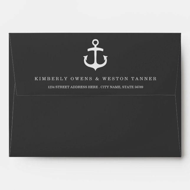 Rustic Nautical Wedding Pre-Addressed Envelope (Back (Top Flap))