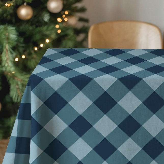Rustic Navy and Blue Buffalo Plaid Tablecloth (Creator Uploaded)