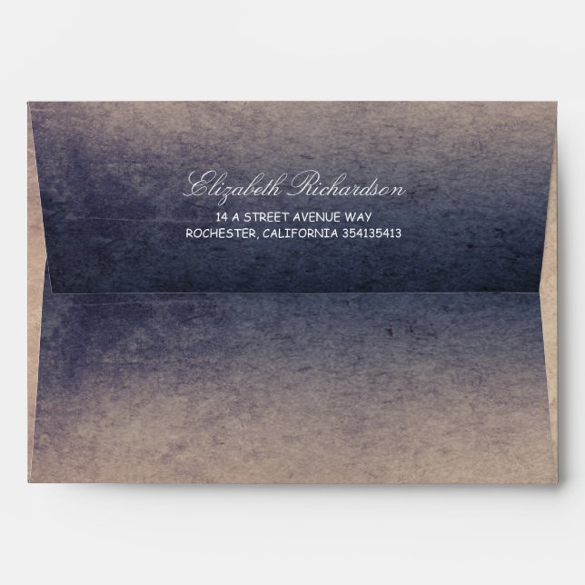 Rustic Navy and Cream Wedding Envelopes (Back (Top Flap))