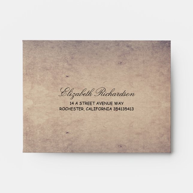 Rustic Navy and Cream Wedding RSVP Envelopes (Front)