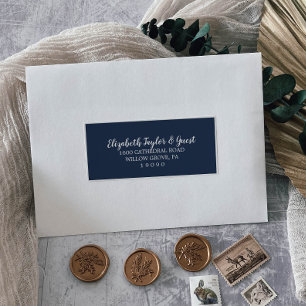 Rustic Navy and White Wedding Guest Address Labels