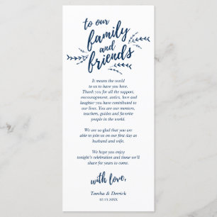 Rustic Navy Blue, Place Setting Thank You Card