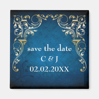 rustic "navy blue" regal save the date magnets