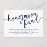 Rustic Navy Blue Script, Wedding Honeymoon Fund Enclosure Card<br><div class="desc">This is the Rustic Script,  Wedding Enclosure Card. You can change the font colours,  and add your wedding details in the matching font / lettering. #TeeshaDerrick</div>