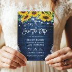 Rustic Navy Blue Sunflower String Lights Wedding