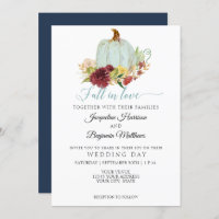 Rustic Navy Watercolor Pumpkin Burgundy Floral