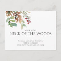 Rustic Neck of the Woods Moving Announcement