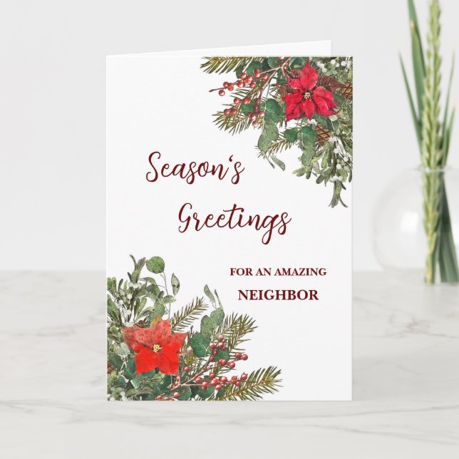 Rustic Neighbour Christmas Holiday Card (Front)