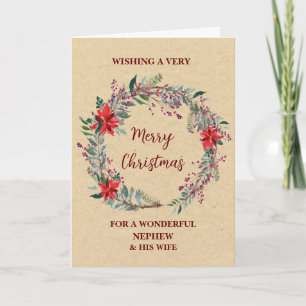 Rustic Nephew and His Wife Merry Christmas Card