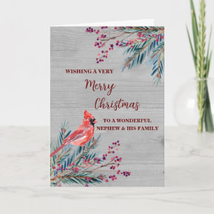 Rustic Nephew & Family Merry Christmas Card