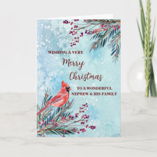 Rustic Nephew & Family Merry Christmas Card